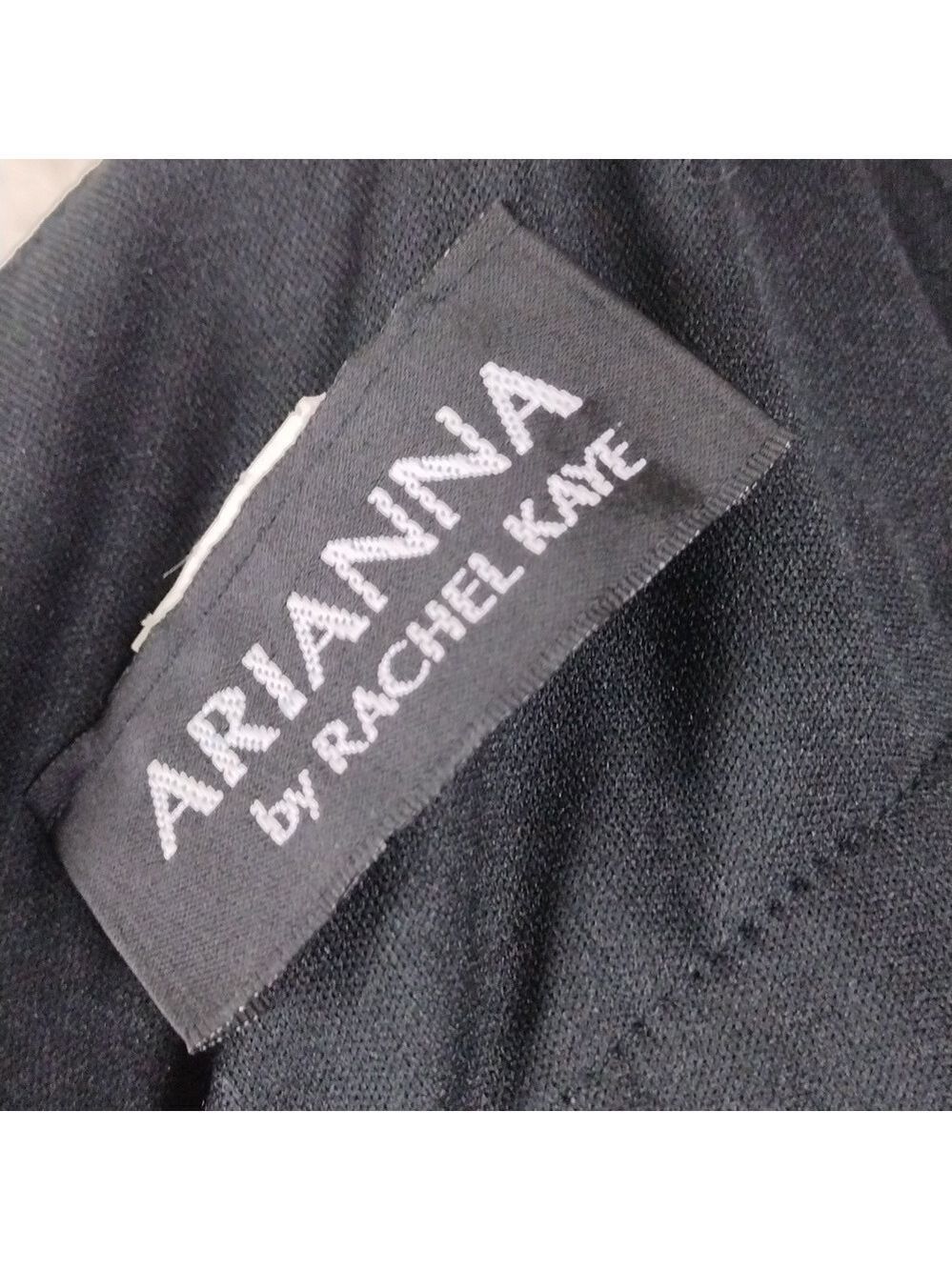Arianna by Rachel Kaye Black Pink Embroidered Spaghetti Strap Floor Length Gown - Picture 10 of 16